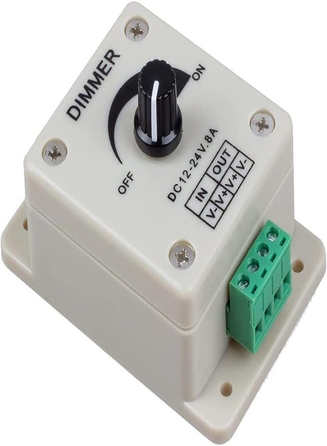 REES52 DC 12-24V 8Amp 0%-100% PWM Dimming Controller for LED Lights, Ribbon Lights,Tape Lights,Dimmer is compatible with Hilight, LEDwholesaler, fillite, and others' strips - Image 1