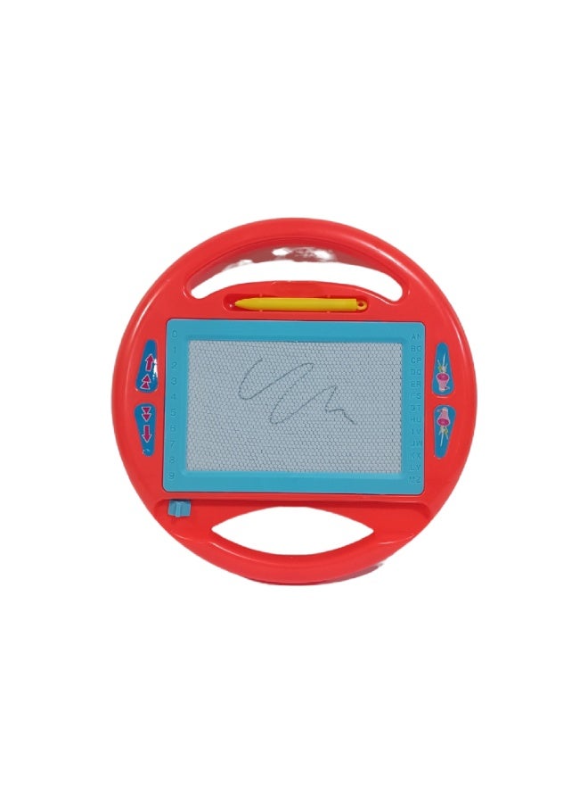 Plastic Magnetic Erasable Drawing And Writing Steering Wheel Shaped Board With Aiming To Improve Creativity Skills For Children  - Orange