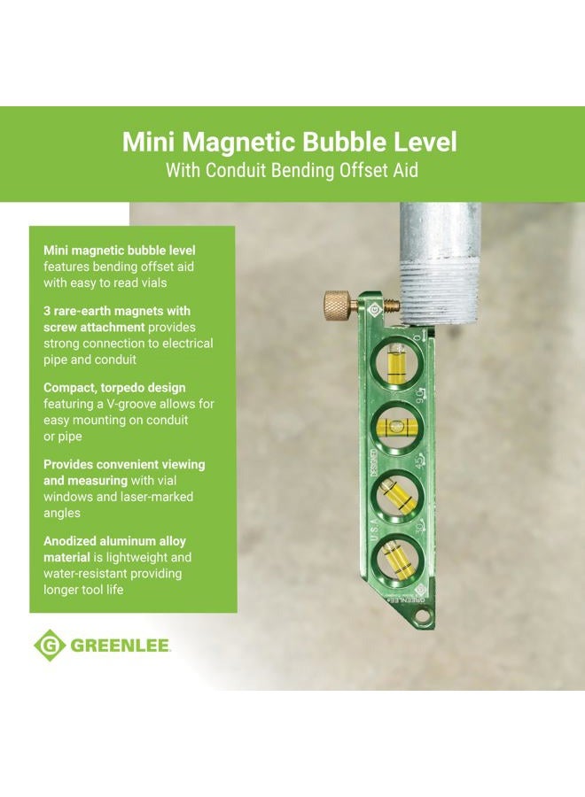 Greenlee L77 Mini Magnetic Bubble Level with Conduit Bending Offset Aid - Image 3
