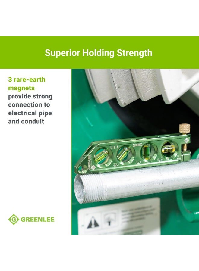 Greenlee L77 Mini Magnetic Bubble Level with Conduit Bending Offset Aid - Image 5