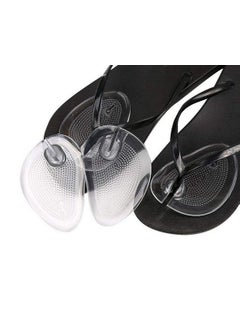 SYBL 2Pairs Silicone Sandal Flip-Flop Thong Toe Protectors - Forefoot Cushions Clear Inserts Insoles Shoes Grip Pads Self-Adhesive Ball-of-Foot Cushions 
