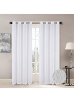 DANUBE HOME Meadow Set Of 2 Sheer Curtains Light And Airy Window Drapes for Living Room, Bedroom, Dining Room Elegant, Soft, And Stylish Curtains for Home Decor 140X300Cm White 