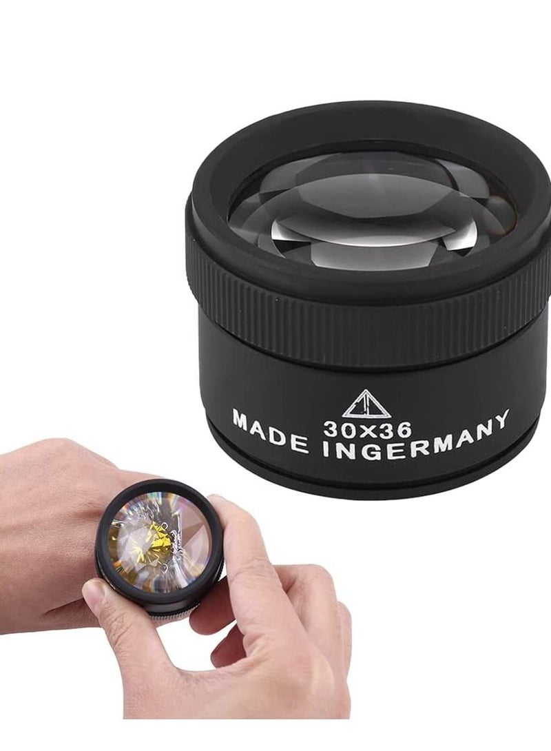 SYOSI Jewelry Loupe 30X Magnifying Glass Portable Mini Optics Lens Loupes Lightweight Durable Daily Use for Coins Stamps Reading Science Jewelry Hobbies Books Sewing - Image 1