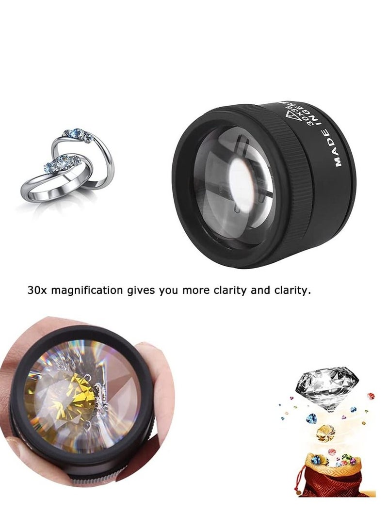 SYOSI Jewelry Loupe 30X Magnifying Glass Portable Mini Optics Lens Loupes Lightweight Durable Daily Use for Coins Stamps Reading Science Jewelry Hobbies Books Sewing - Image 3