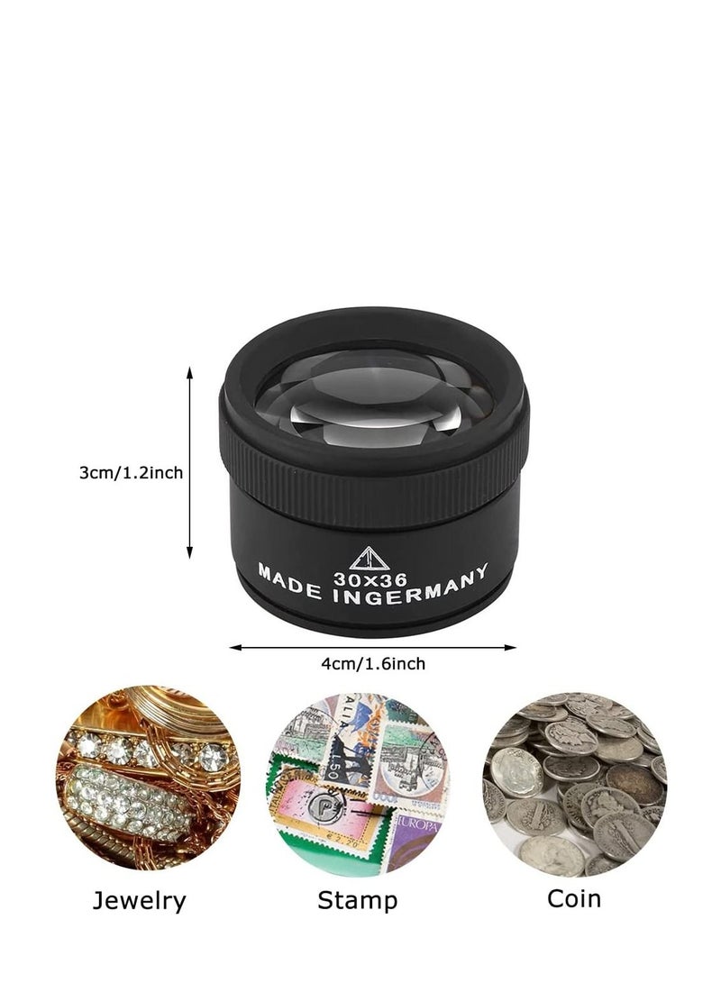 SYOSI Jewelry Loupe 30X Magnifying Glass Portable Mini Optics Lens Loupes Lightweight Durable Daily Use for Coins Stamps Reading Science Jewelry Hobbies Books Sewing - Image 2