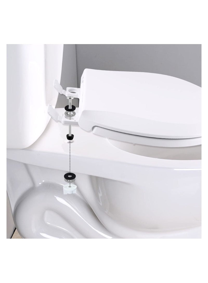 2pcs Universal Toilet Seat Bolts Screws Replacement Kit with Downlock Nuts White Plastic and Rubber Washers Bathroom Repair Screw 3 Inches Stainless Steel - Image 2