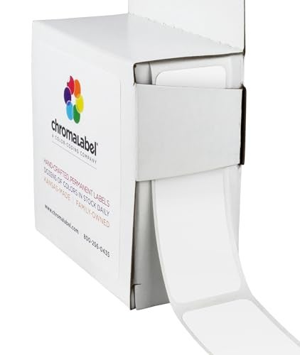 ChromaLabel 1 x 3 Inch All Purpose Permanent Color Code Rectangle Labels, 250 Labels per Dispenser Box, White - Image 1