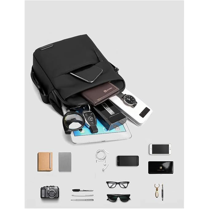 Skycare Sling Crossbody Bag Small Shoulder Backpack for Men Chest Bags Casual Daypack for Business Travel Cycling Black - Image 3