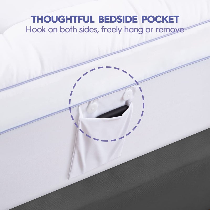 ABENE Queen Size Dual Layer 3 Inch Memory Foam Mattress Topper, 2 Inch Gel Memory Foam Plus 1 Inch Down Alternative Pillowtop Mattress Pad Cover, Thick Soft Bed Topper Support for Back Pain - Image 4