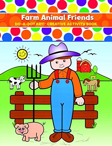 Do-A-Dot Farm Animal Friends Creative Activity Coloring Book by Do A Dot Art, Made in The USA - Image 1