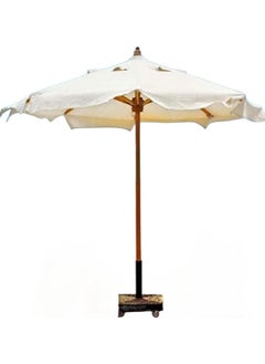 Generic Beech wood umbrella for the garden, 3 meters, equipped with a movable base with wheels 