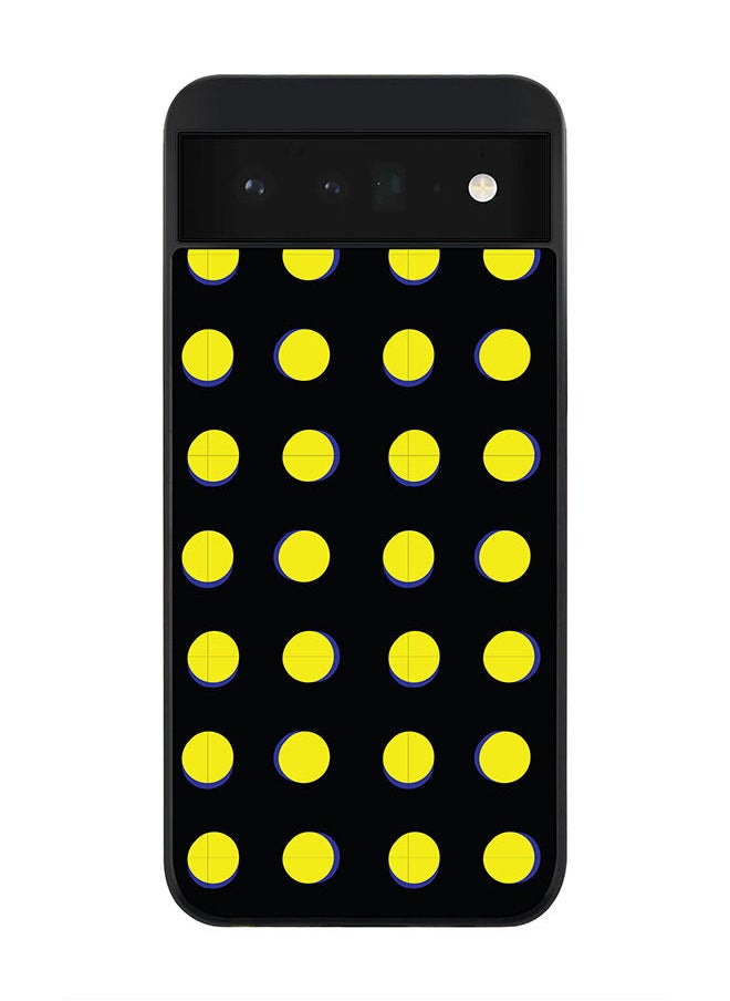 Stylizedd - Rugged Black edge case for Google Pixel 6 5G Slim fit Soft Case Flexible Rubber Edges Anti Drop TPU Gel Thin Cover - Yellow Dots - Image 1