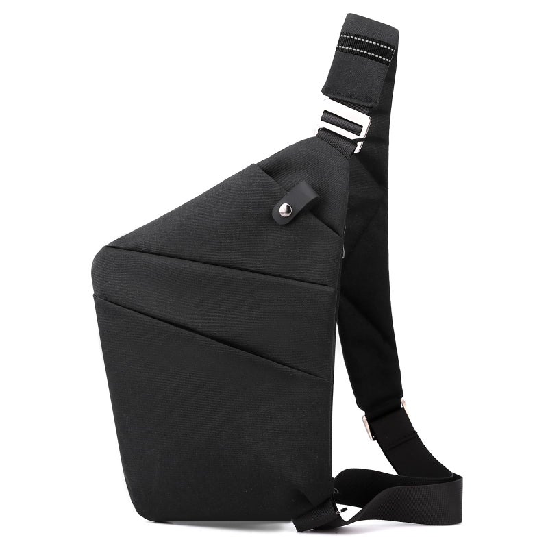 BIRDDIE Anti Theft Travel Bag, One Shoulder Large Capacity Cross-body Bag Chest Fashion Lightweight Sling Bags for Travel Sports (Right Shoulder, Black) - Image 1