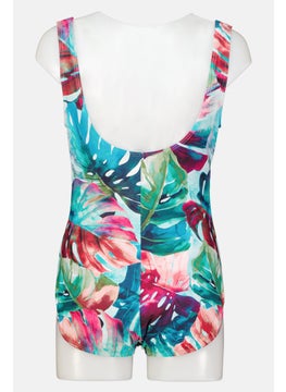 Contours by Coco Reef Women Printed One Piece Swimsuit, Teal Green Combo  - Image 2