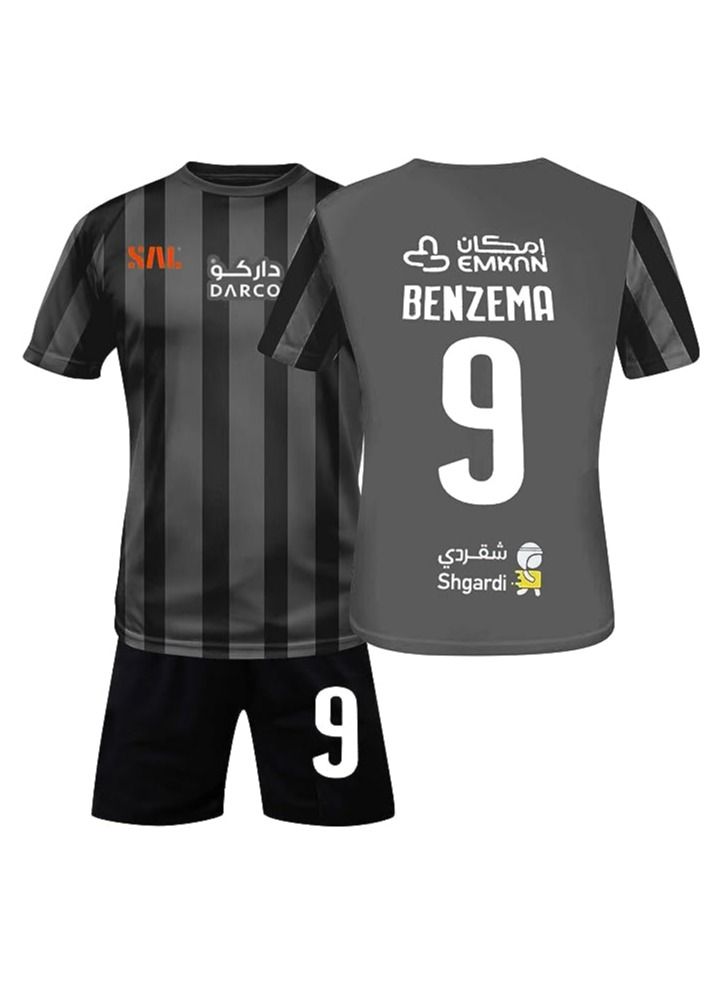 Karim 2023/2024 Benzema No.9 Ittihad JEDDAH Home Football Adult Mens Jersey Shirt Shorts Socks Adult Sizes Kid Gift Kit Set  - Image 1
