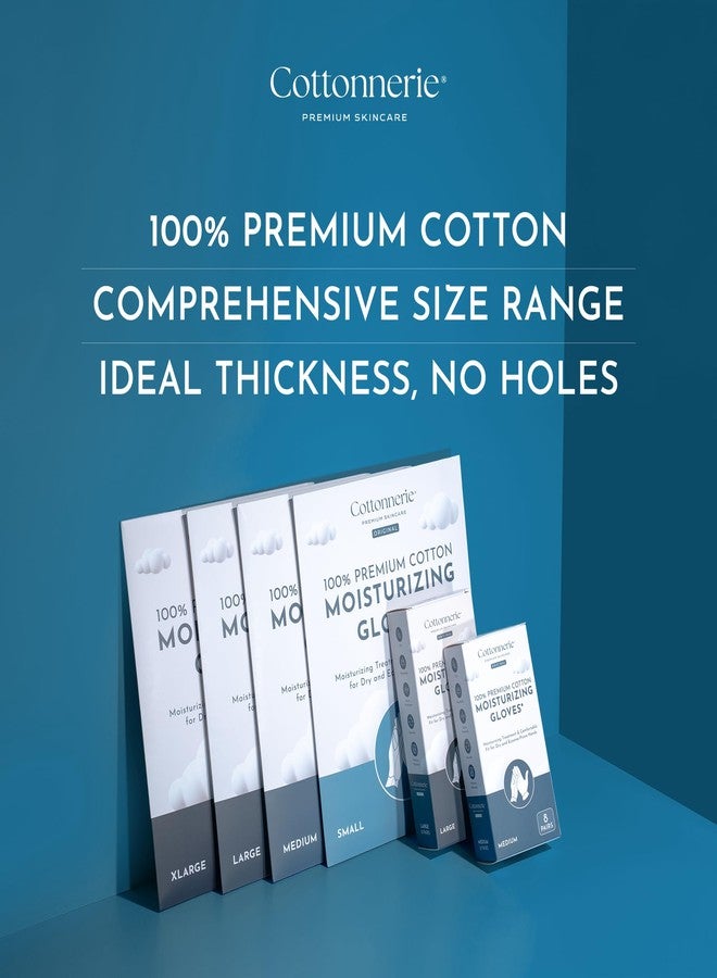 COTTONNERIE 4 Pairs Cottonnerie Original Cotton Gloves for Dry Hands Sleeping, Moisturizing Gloves Overnight, Hand Moisturizer Gloves, Moisture Gloves for Dry Hands Overnight, Sleeping Gloves, Large - Image 2