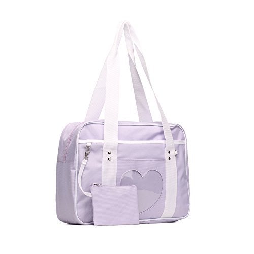 STEAMEDBUN Kawaii Ita Bag Japanese School Bag Cute Tote Bag Large Shoulder Anime Heart Purse - Image 1