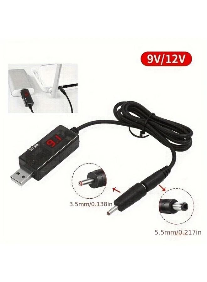 USB إلى كابل توجيه مودم ضوئي بمنفذ DC 5.5x3.5 مم مع معزّد جهد قابل للتعديل من 5 فولت إلى 9 فولت/12 فولت - Image 2