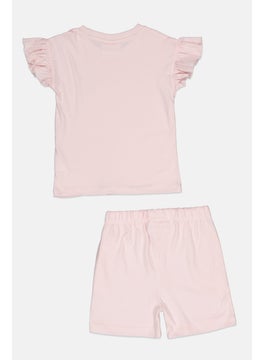 Harry Potter Toddlers Girl 2 Pcs Graphic Print Tops And Short Set, Pink  - Image 2