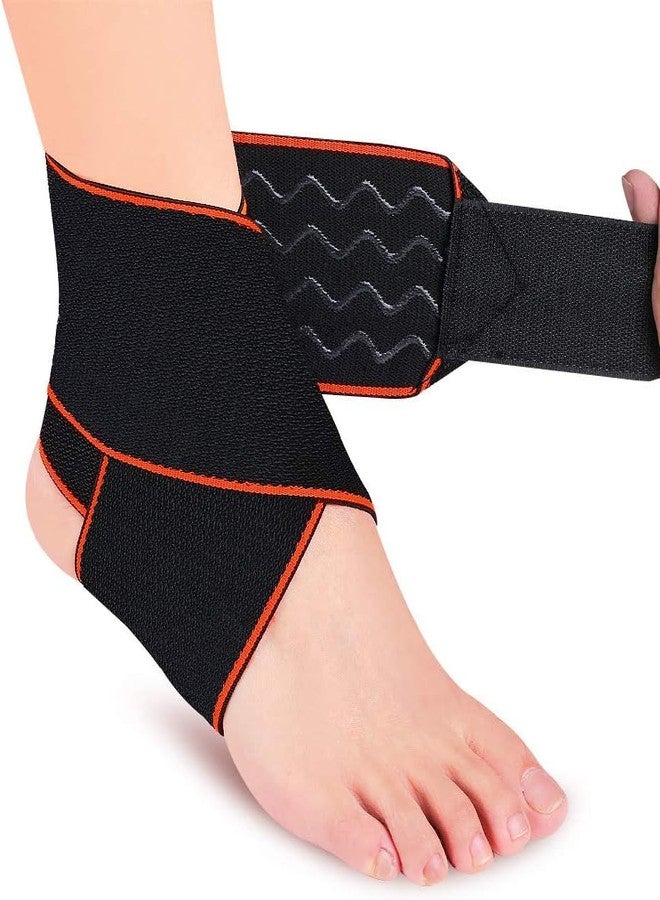 UROCK Ankle Brace, Ankle Compression Sleeve with Adjustable Strap Ankle Support for Sprained Ankle, Achilles Tendon, Plantar Fasciitis & Sports (Orange) (One Size, 1) - Image 1