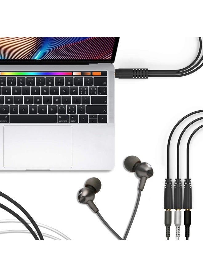 Haokiang 9 Inch 3.5mm (1/8") TRRS Male Plug to 3X Female Stereo Splitter Audio Cable, Gold-Plated(35M/3F) - Image 4