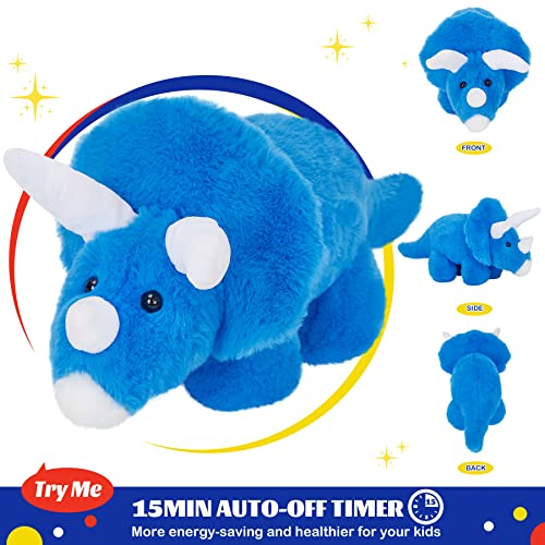 Glow Guards 16Light up Musical Triceratops Dinosaur Stuffed AnimalSoft Singing LED Dinosaur Plush Toy with Magic Night LightsLullabyBirthday Childrens Day for Toddler Kids - Image 5