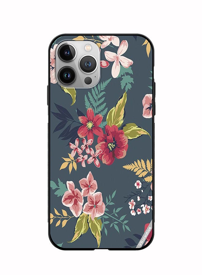 VR CREATIVE Protective Case Cover For Apple iPhone 11 Pro Max Gray Flower Design Multicolour - Image 1