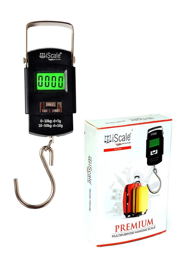 iScale Handy 50kg x 10g Digital Portable Hanging Weighing Scale with Stainless Steel Hook for Luggage, Cylinder, Fishing and Multipurpose Industrial Weighing Use - Image 1