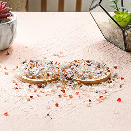 T4U Crystal Chips Stone Crushed Quartz Glass 1LB - Carnelian Tumbled Gravel Small Decorative Pebbles Bulk, Mini Polished Rocks Pieces for Crafts, Vases Filler, Succulent Plants, Aquarium Gravel Rocks - Image 5