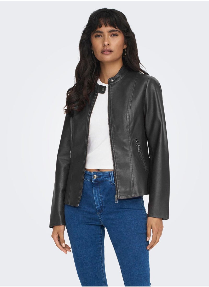 ONLY - Pu Pocket Detail Jacket - Image 1