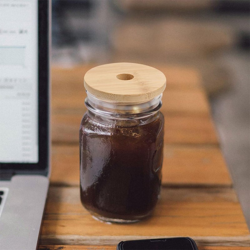 Wide Mouth Mason Jar Lids 2 Pack With Straw Hole For 70mm 86mm Jars Reusable Sealed Covers - Image 5