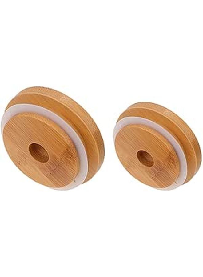 Wide Mouth Mason Jar Lids 2 Pack With Straw Hole For 70mm 86mm Jars Reusable Sealed Covers - Image 1