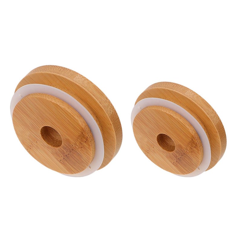 Wide Mouth Mason Jar Lids 2 Pack With Straw Hole For 70mm 86mm Jars Reusable Sealed Covers - Image 2