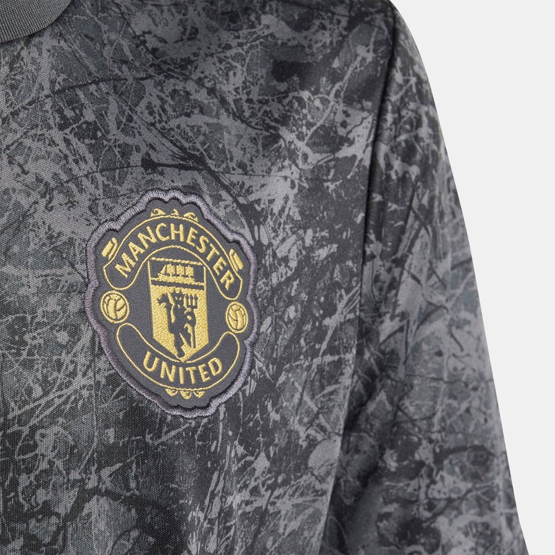 Adidas Kids' Manchester United Stone Roses Pre-Match Football Jersey - Image 3