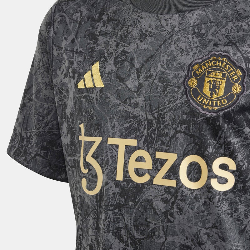 Adidas Kids' Manchester United Stone Roses Pre-Match Football Jersey - Image 5