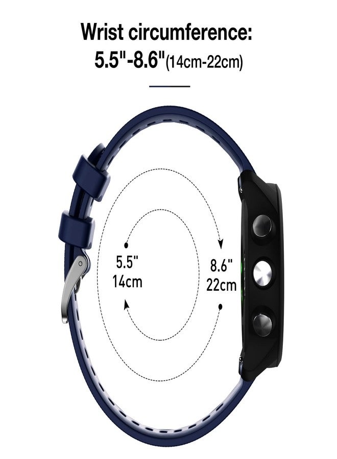 سوار لساعة Garmin Forerunner 245/645 Music، سوار بعرض 20 مم لساعة Garmin Vivoactive 3 Music/Venu/Venu sq (أزرق داكن) - Image 5