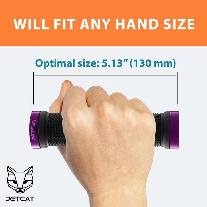 JETCAT Bike Grips, Bike Handlebar Grips, Mountain Bike Grips Handlebar, MTB Grips, Bicycle Grips BMX Grips, Bicycle Handlebar Grips Handles for Adults. Ebike, MTB, Scooter, Lock on, Black/Purple - Image 3