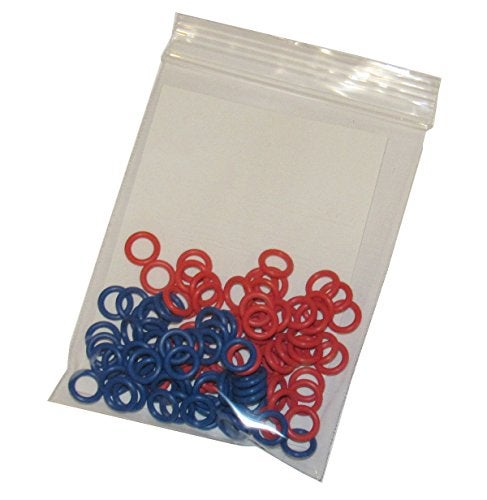 Captain O-Ring (100 Pack) Soft Stitch Ring Markers, Red & Blue (Small Size for Needle Sizes 0-8, for Knitting/Crochet/etc) - Image 3