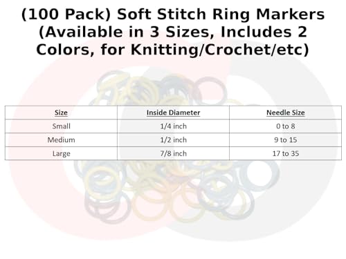 Captain O-Ring (100 Pack) Soft Stitch Ring Markers, Red & Blue (Small Size for Needle Sizes 0-8, for Knitting/Crochet/etc) - Image 5