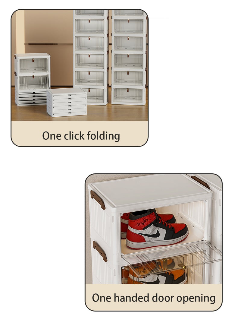 كونسيبت هوم ادراج تخزين 5 دور قابلة للطي بلاستيك ابيض / شفاف - Image 3