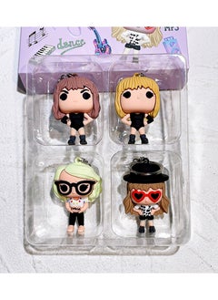 4 Pcs American Pop Singing Star Taylor Swift Cartoon Keychain