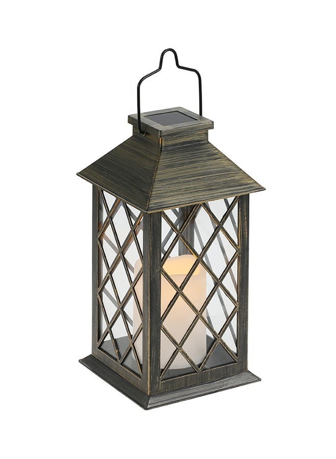 Solar Powered Rechargeable LED Lamp Bronze 14x14x34.5cm