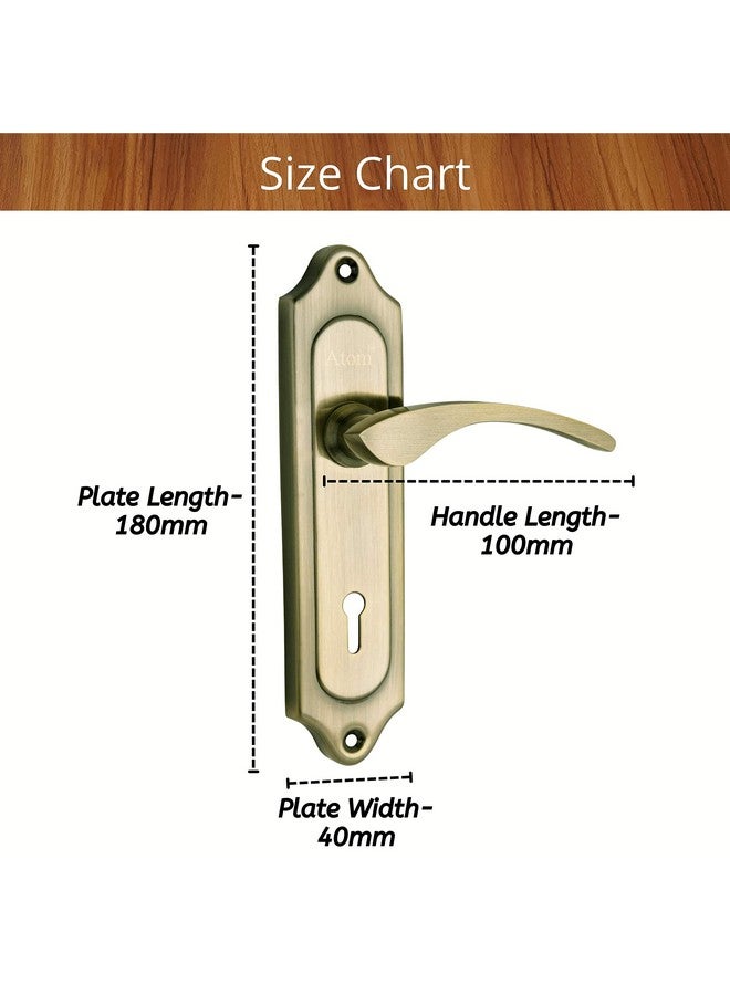 ATOM Atom Heavy Duty Mortise Door Lock for Bedroom, Living Room, Main Door, Brass Antique Finish | 3 Keys | 6 Lever Double Stage Lockset for House Hotel Office(509KY)  - Image 2