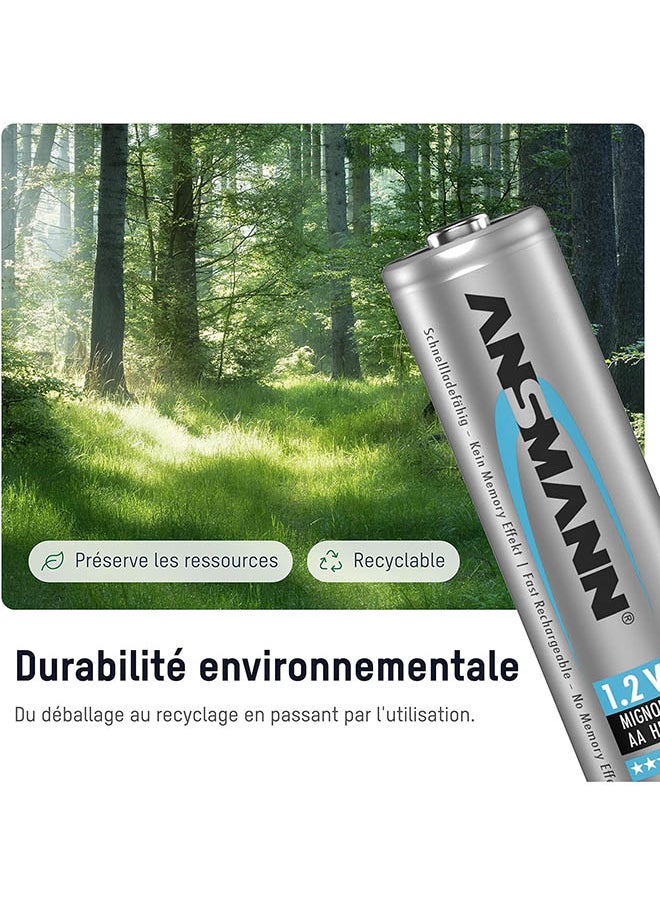 ANSMANN - Battery AA Type 2850Mah Nimh 1.2V - Mignon AA Batteries Rechargeable, With High Capacity Ideal For High Power Requirements Such As Controllers, Photo Flash, Flashlight (4 Pieces) Charging Cycles< 1000 - Image 1