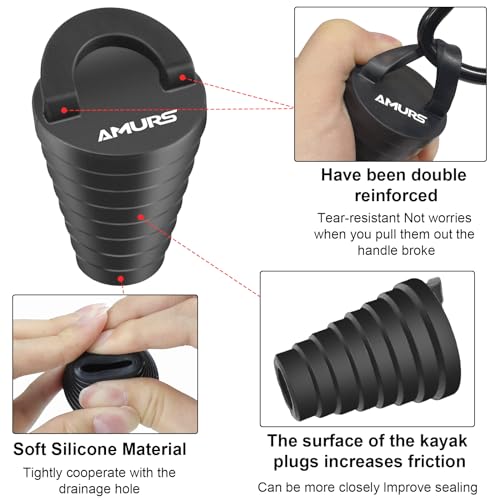 AMURS Small Kayak Scupper Plugs Kits Scupper Plugs Drain Holes Stopper with Silicone Handle Universal Kayak Plugs for sit on top Scupper Plugs for Kayak Canoe Boat (8Pcs) - Image 4