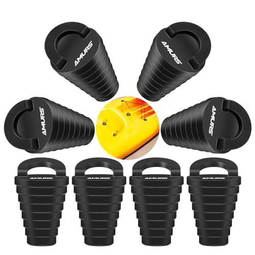 AMURS Small Kayak Scupper Plugs Kits Scupper Plugs Drain Holes Stopper with Silicone Handle Universal Kayak Plugs for sit on top Scupper Plugs for Kayak Canoe Boat (8Pcs) - Image 1