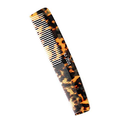 ZEUS 7.5” Large Hair Comb for Men, Handcrafted Saw-Cut Design with Non-Static Material for Smooth, Tangle-Free Styling (Tortoiseshell) Y12 - Image 1