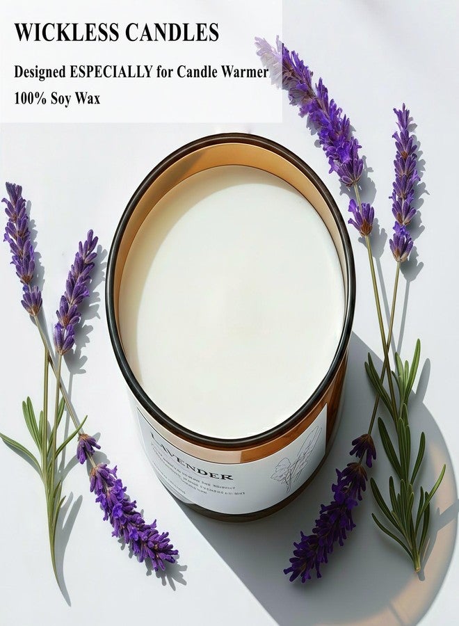 VOHO Lavender Wickless Candles for Candle Warmer Lamp, 9oz Soy Scented Candles & 10ml Essential Oil for Customizable Aroma, Wickless Lavender Candle for Warmer Lamp Birthday Housewarming Holiday Gifts - Image 2