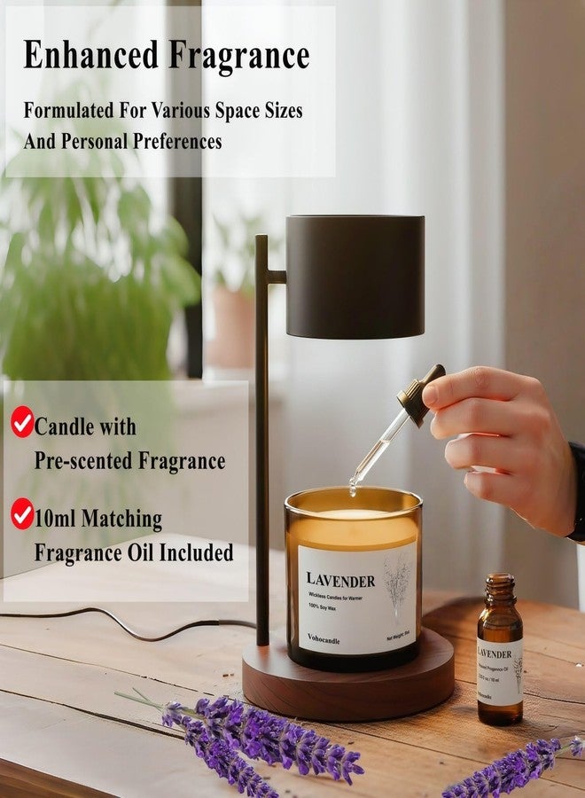 VOHO Lavender Wickless Candles for Candle Warmer Lamp, 9oz Soy Scented Candles & 10ml Essential Oil for Customizable Aroma, Wickless Lavender Candle for Warmer Lamp Birthday Housewarming Holiday Gifts - Image 3