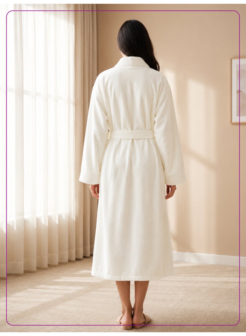 Donetella 1-Pcs Unisex  Bathrobe  XL Size - Kimono Collar, Highly Absorbent, Quick Dry, Soft Spa Robe with Belt & Pockets - Microfiber 330 GSM, Everyday Use - Image 5